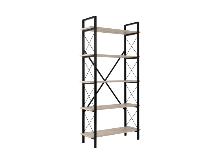 Houten boekenkast "Elysian" - 90 x 33 x 180 cm - TravertinZwart