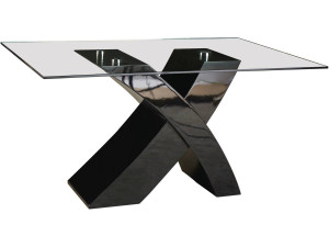 Eettafel keukentafel tafel "Mona" - 150 x 90 x 74 cm - Zwart