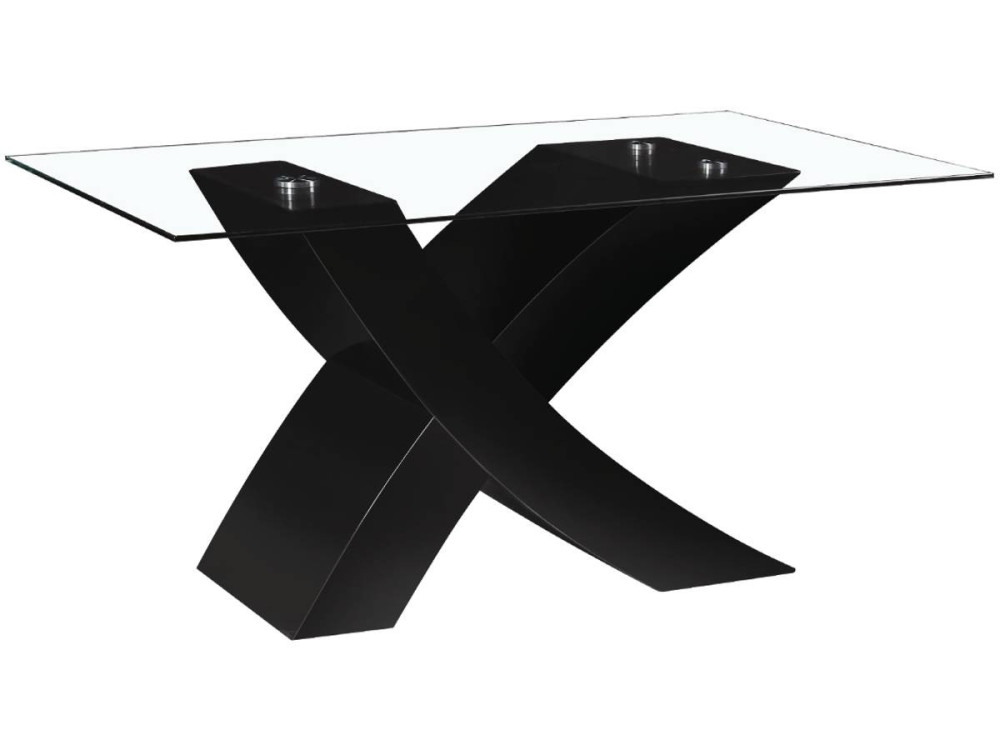 Eettafel keukentafel tafel "Mona" - 150 x 90 x 74 cm - Zwart