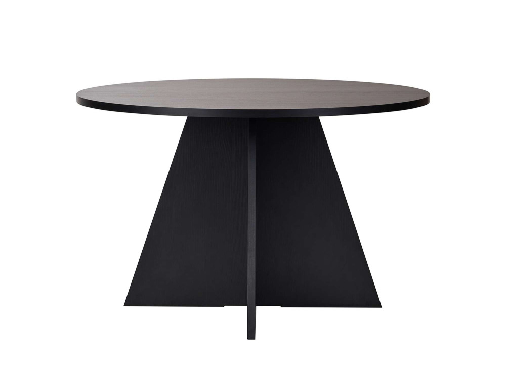 Eettafel "Virella" van hout - 120 x 120 x 75 cm - Zwart hout