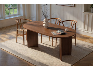 Houten eettafel "Sablin" - 180 x 89 x 75 cm - Notelaar 2