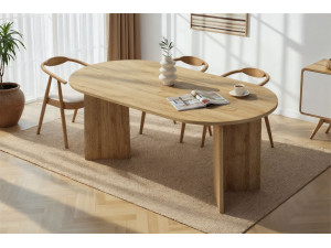 Houten eettafel "Sablin" 180 x 90 x 75 cm - Eik Cadiz 2