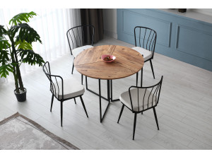 Houten eettafel "Yaprak" - 100 x 100 x 72 cm - Atlantic Pine 2