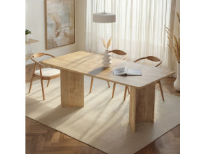 Houten eettafel "Linza" 180 x 90 x 75 cm - Honing eik 2