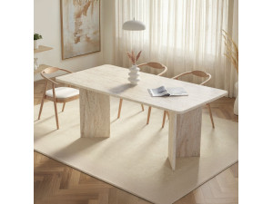 Houten eettafel "Linza" 180 x 90 x 75 cm - Travertin 2
