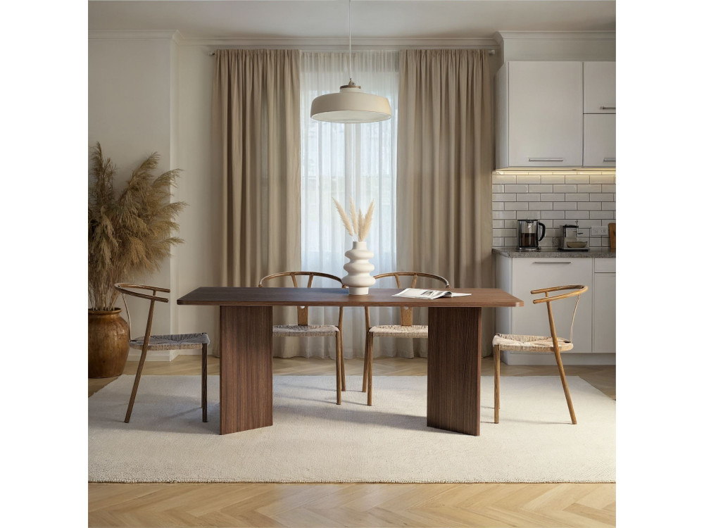 Houten eettafel "Linza" 180 x 90 x 75 cm - Notelaar