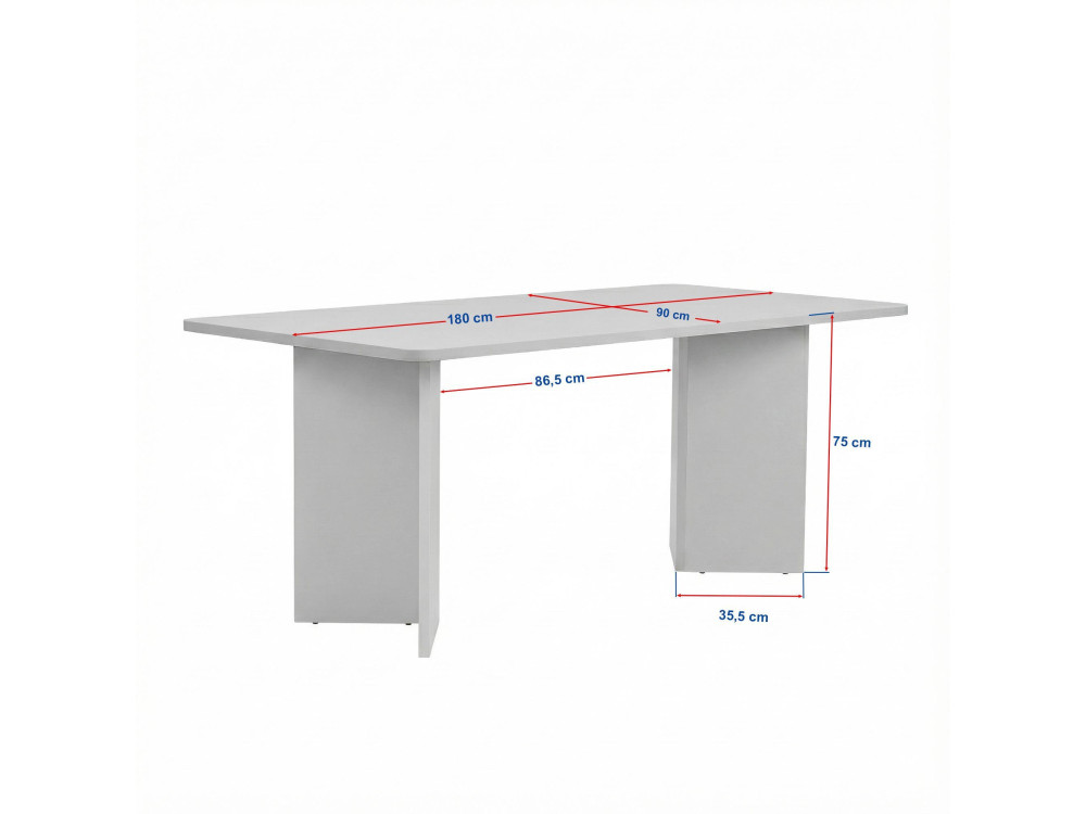 Houten eettafel "Linza" 180 x 90 x 75 cm - Zwart hout
