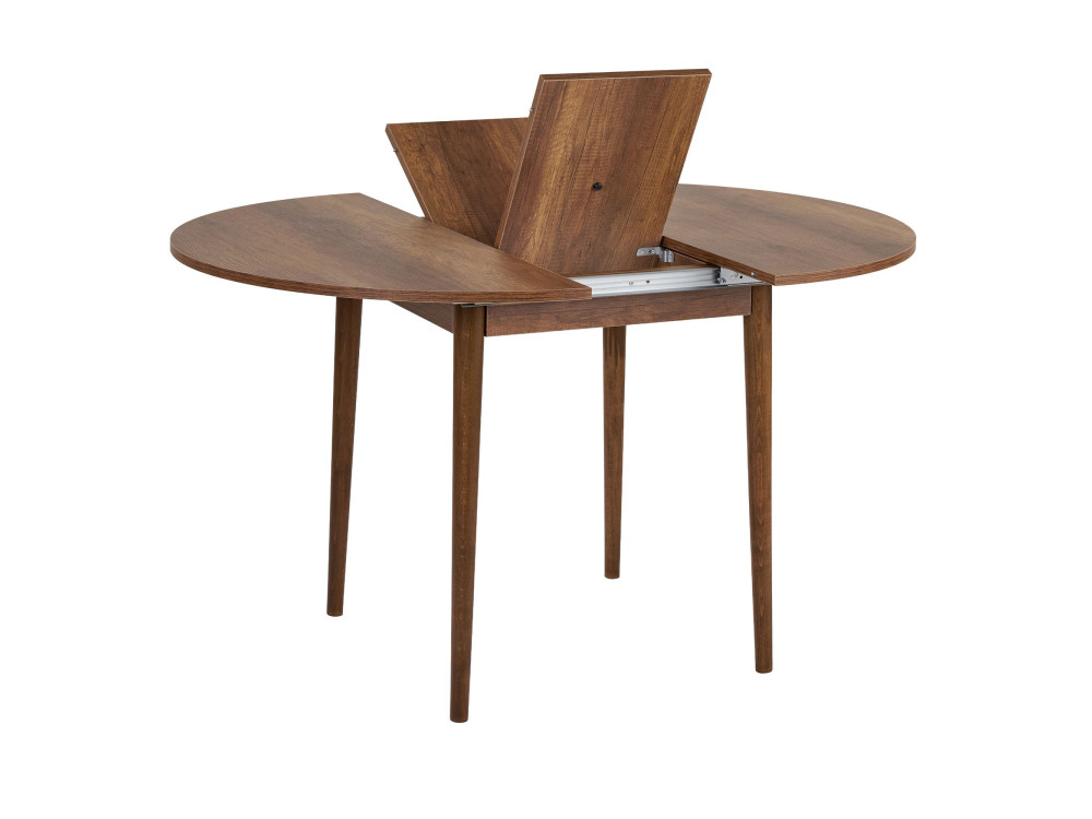 Uitschuifbare houten eettafel "Viona" 100 x 100 x 75 cm - Barok Walnoot