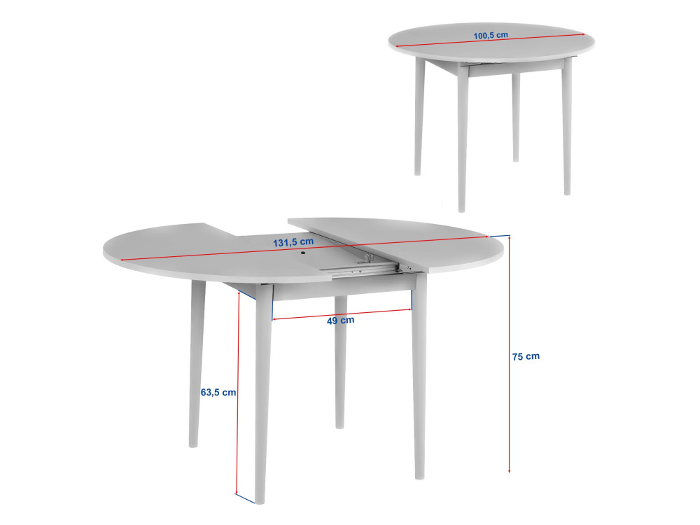 Uitschuifbare houten eettafel "Viona" 100 x 100 x 75 cm - Barok Walnoot
