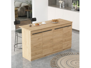 Houten keukentafel "Lark" - 160 x 60 x 90 cm - Bruin 2