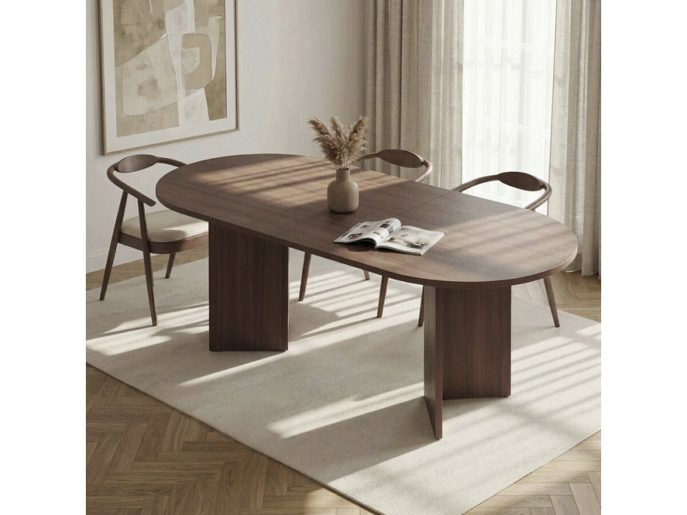 Houten uitschuifbare eettafel 160/200 cm "Sorell" - 8 plaatsen - Bruin