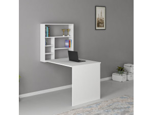 Houten bureau "Sedir" - 90 x 59 x 154 cm - Wit 2