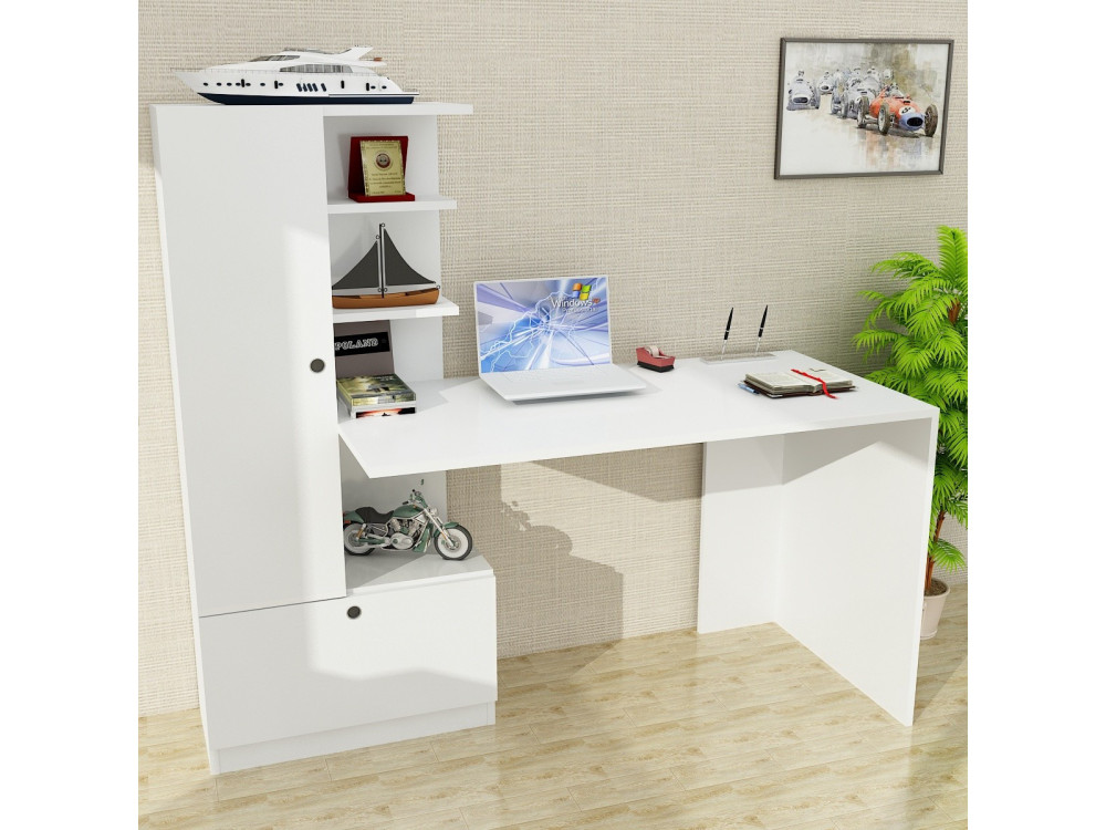 Houten bureau "Domingos" - 149 x 61 x 73 cm - Wit