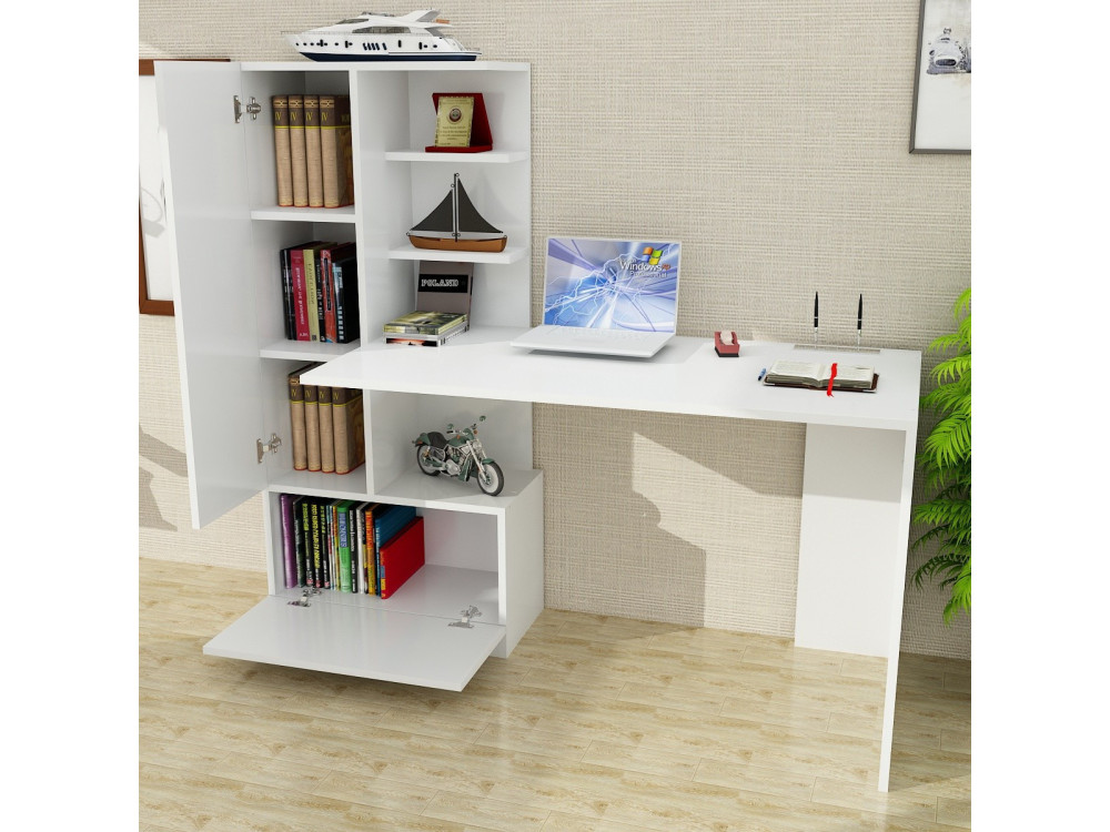 Houten bureau "Domingos" - 149 x 61 x 73 cm - Wit