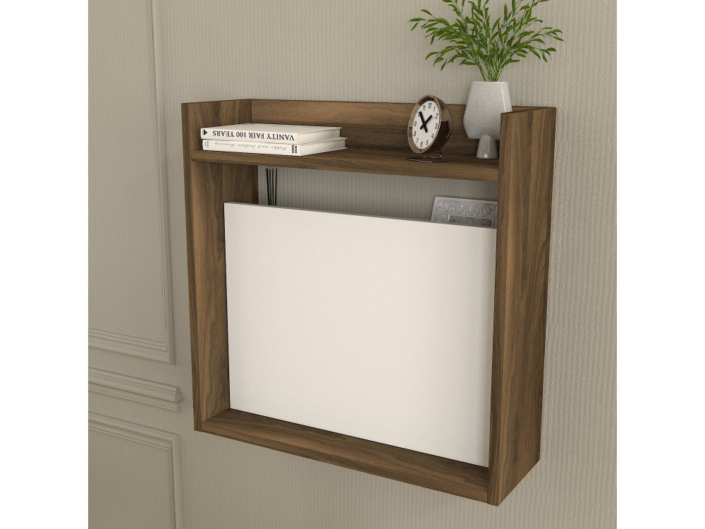 Houten bureau "Laptop" - 60 x 19 x 60 cm - Wit, Notenhout