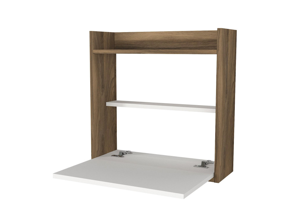 Houten bureau "Laptop" - 60 x 19 x 60 cm - Wit, Notenhout