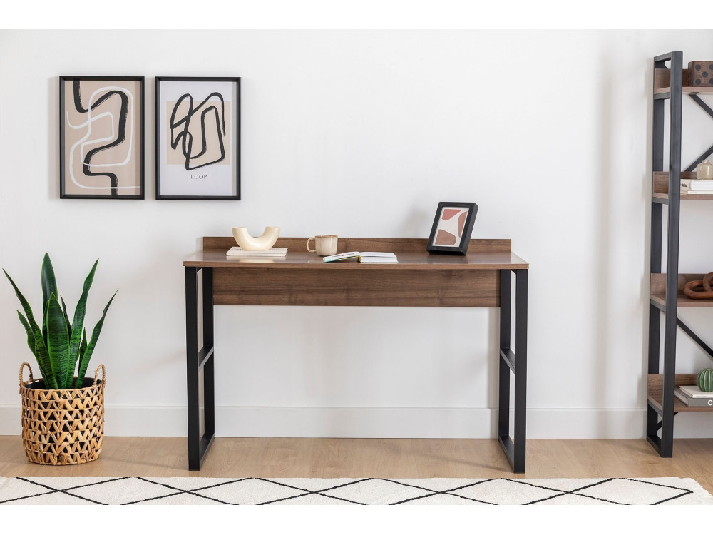 Houten bureau "Rana" - 120 x 75 x 60 cm - Notelaar, Zwart