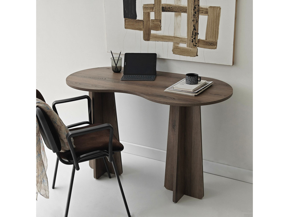 oneindig" houten bureau 120 x 60 x 75 cm - Notelaar