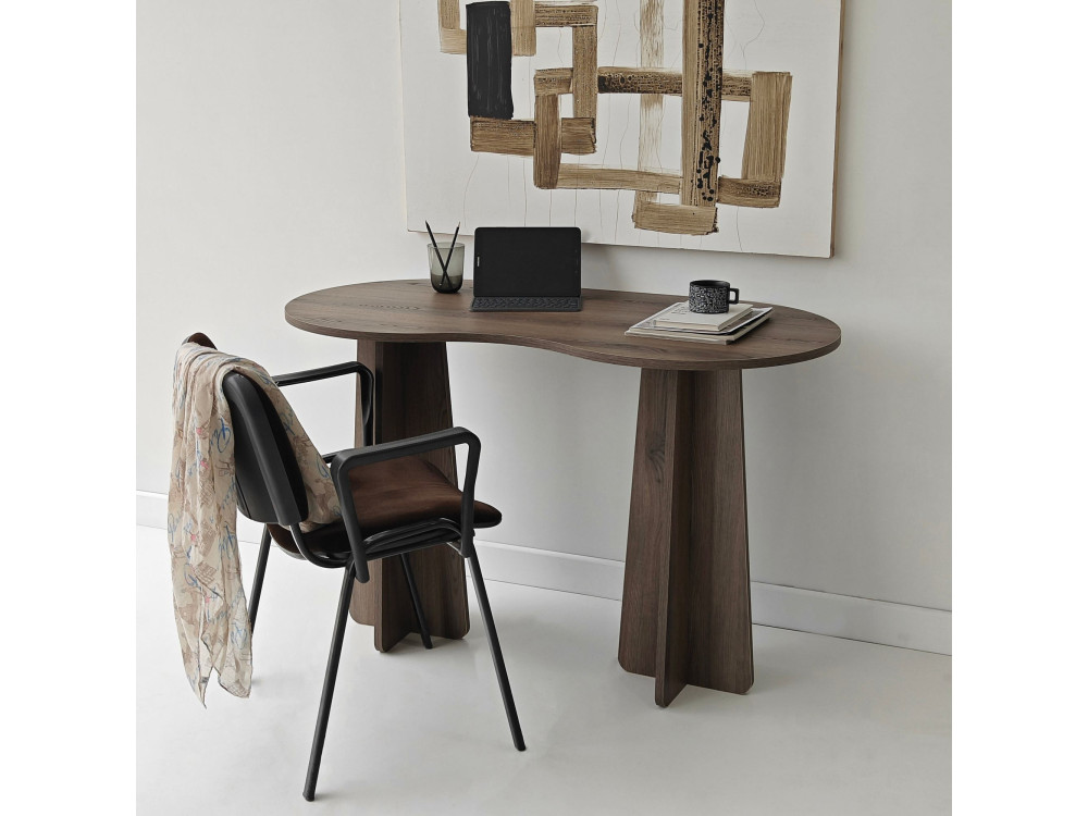 oneindig" houten bureau 120 x 60 x 75 cm - Notelaar