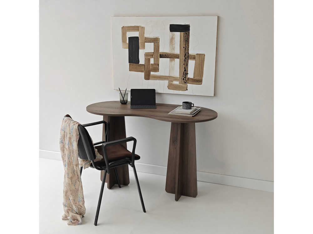 oneindig" houten bureau 120 x 60 x 75 cm - Notelaar