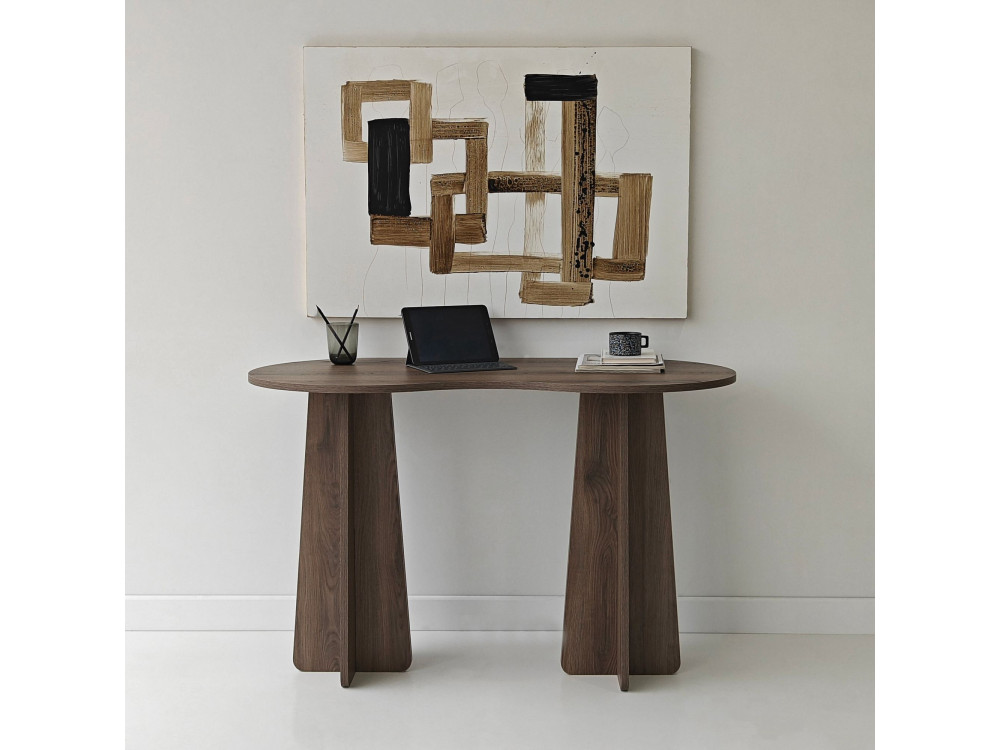 oneindig" houten bureau 120 x 60 x 75 cm - Notelaar