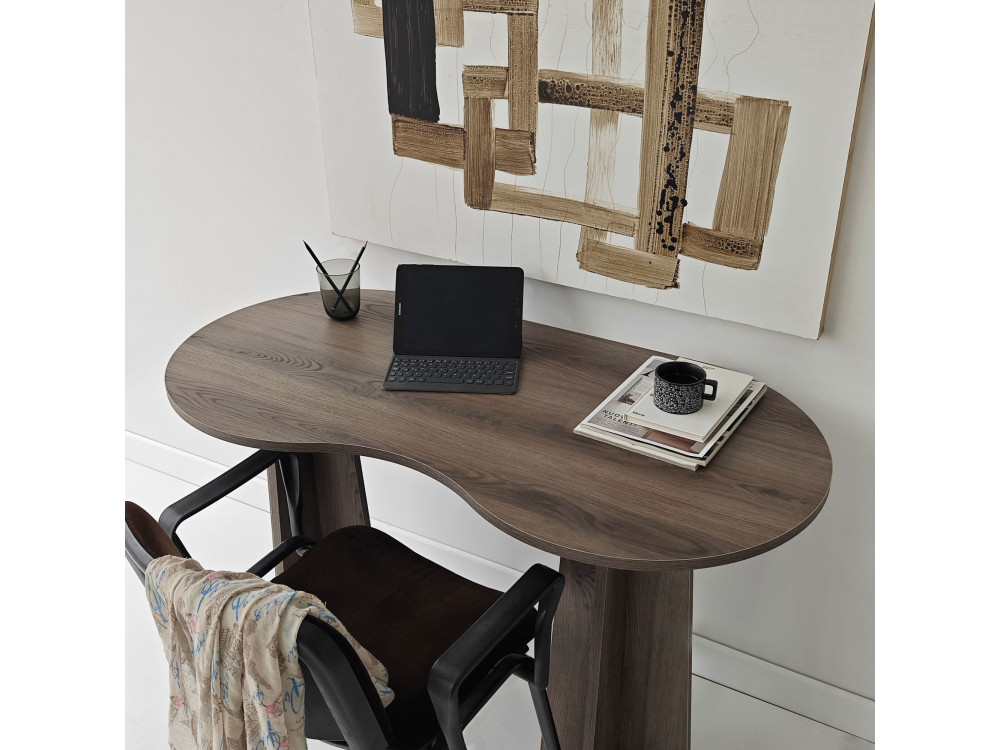 oneindig" houten bureau 120 x 60 x 75 cm - Notelaar
