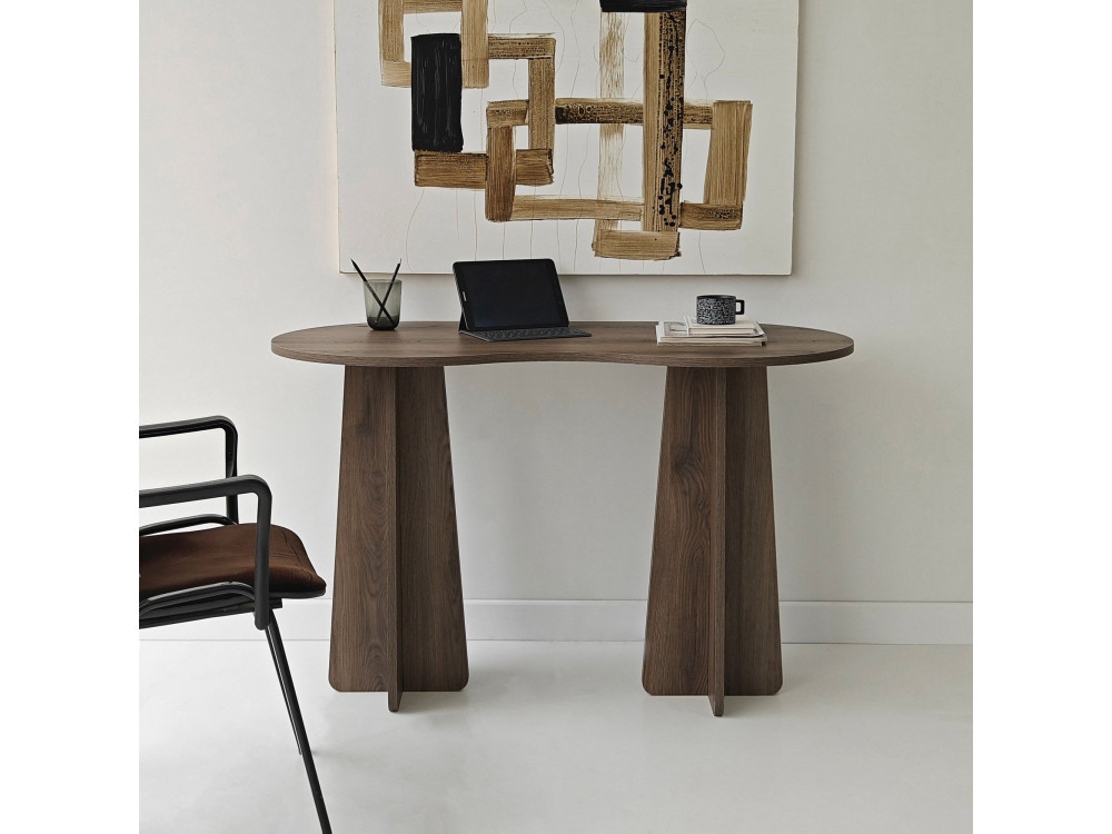 oneindig" houten bureau 120 x 60 x 75 cm - Notelaar