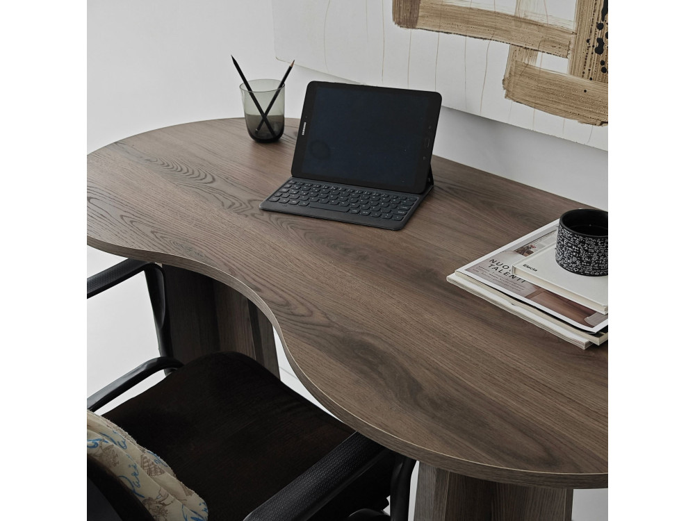 oneindig" houten bureau 120 x 60 x 75 cm - Notelaar