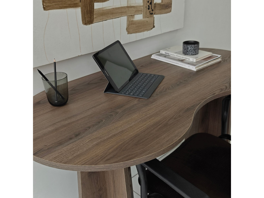 oneindig" houten bureau 120 x 60 x 75 cm - Notelaar