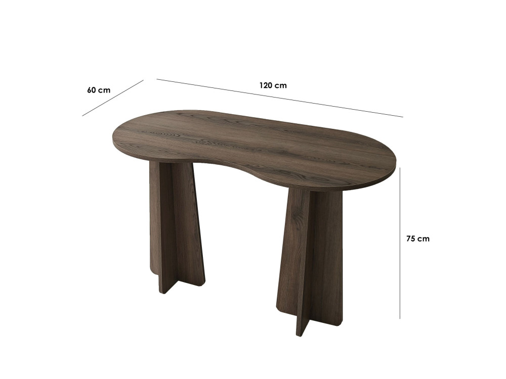 oneindig" houten bureau 120 x 60 x 75 cm - Notelaar