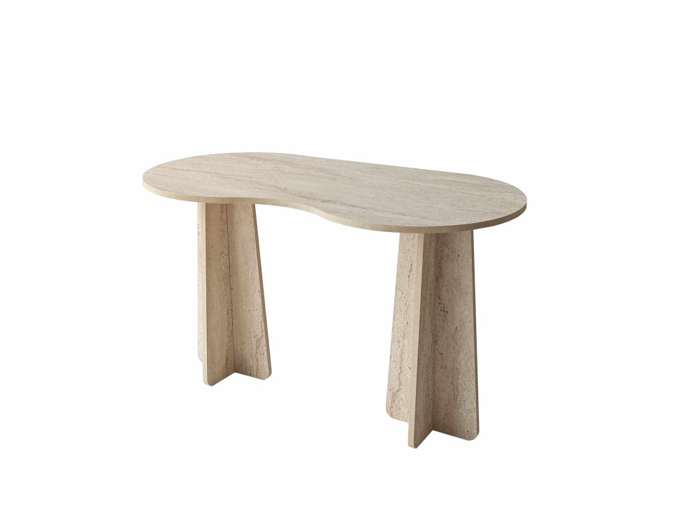 oneindig" houten bureau 120 x 60 x 75 cm - Travertin