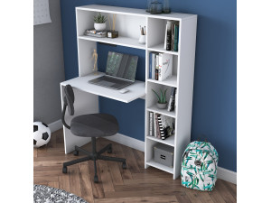 Houten bureau "Haham" 113 x 40 x 142 cm - Wit 2