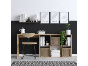 Blake" houten bureau 74 x 45 x 145 cm - Eik 2