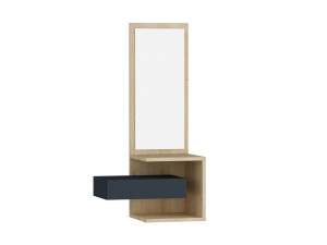 Houten halmeubel "Stella" - 49 x 31 x 90 cm - Eiken-Anthraciet