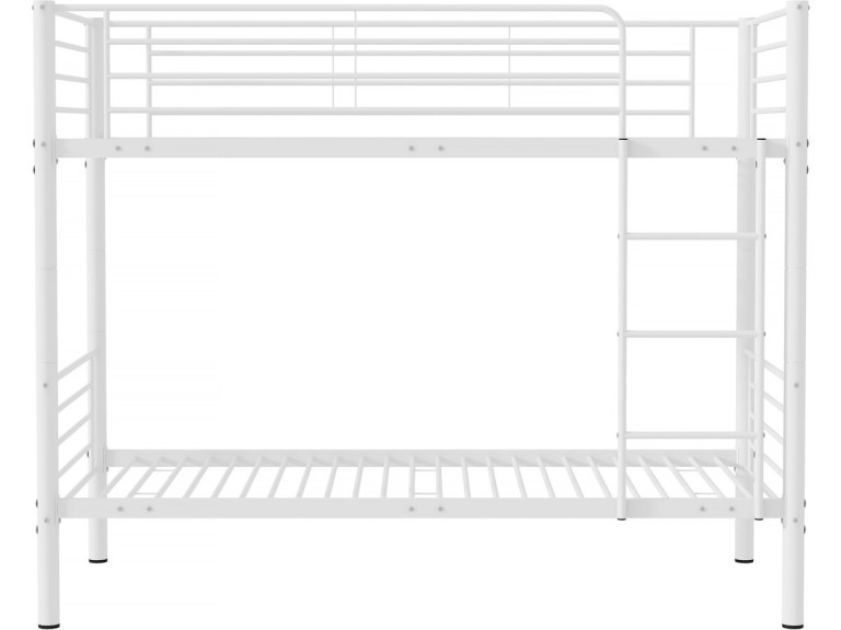Stapelbed twee eenpersoonsbedden metaal "ADAM" inclusief lattenbodem -  90 x 190 cm - Metaal - Wit