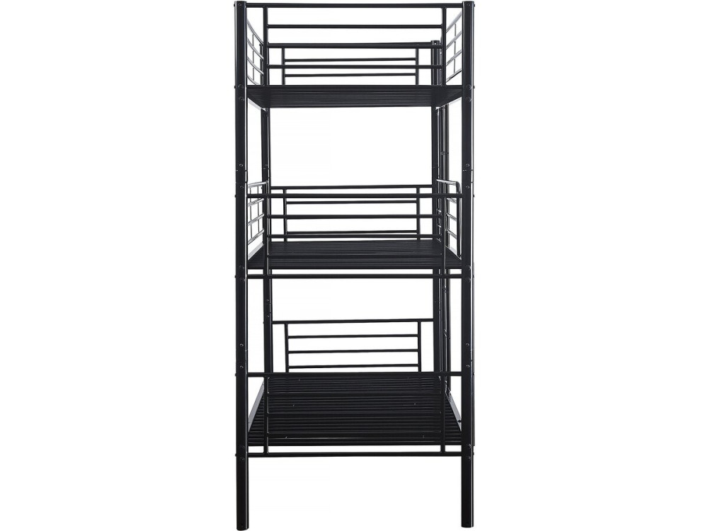 Stapelbed metaal 3 eenpersoonsbedden "HAVIN" - 90 x 190 cm - Zwart