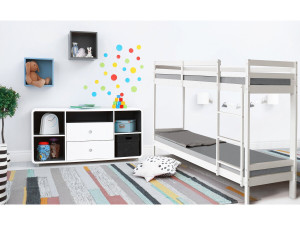 Stapelbed hout kinderbed bed 90 x 190 cm "Lionel"  - Wit 2