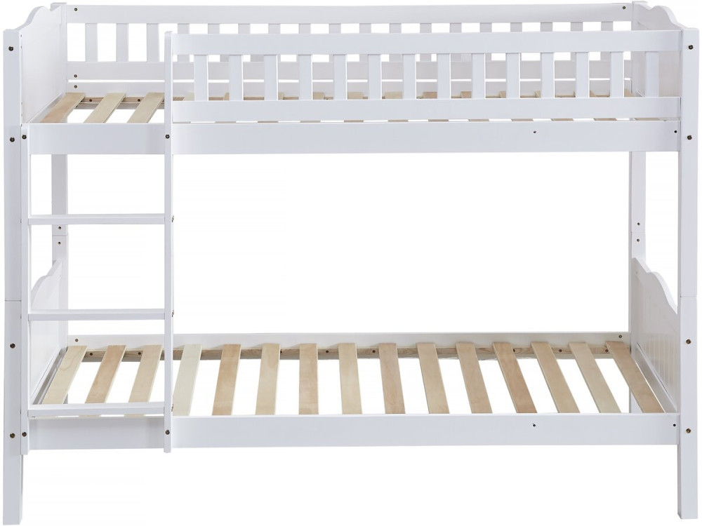 Kinderstapelbed "Gabriel" - Hout - Wit - 90 x 190 cm