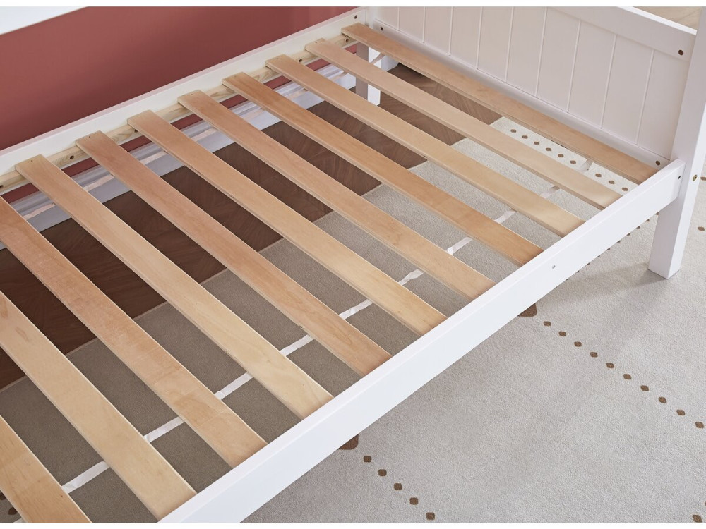 Kinderstapelbed "Gabriel" - Hout - Wit - 90 x 190 cm
