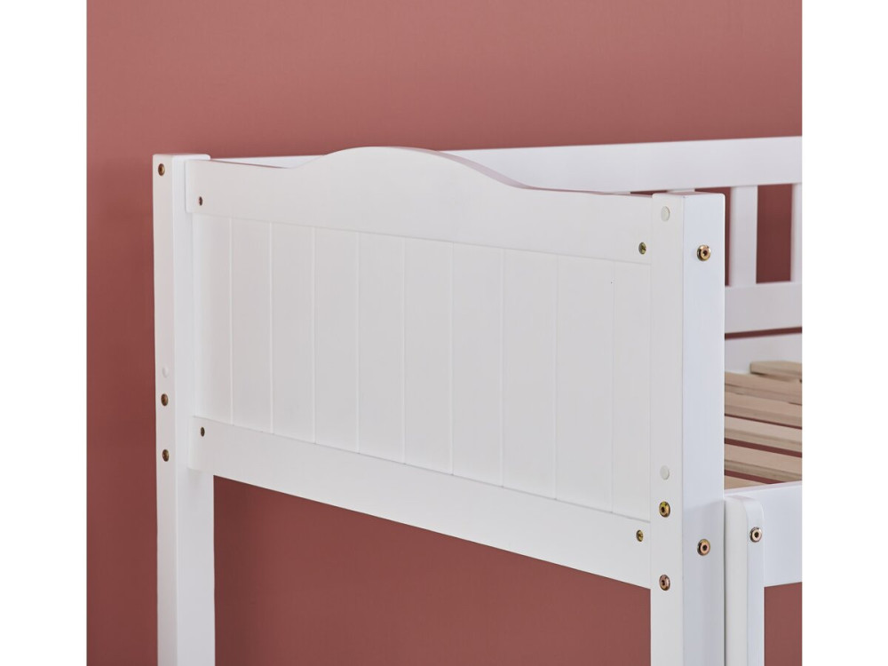 Kinderstapelbed "Gabriel" - Hout - Wit - 90 x 190 cm