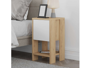Ema" houten nachtkastje 30 x 30 x 55 cm - Saffier eik 2