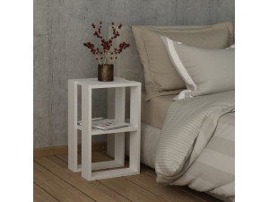 Houten nachtkastje "Lonie" 30 x 30 x 55 cm - Wit 2