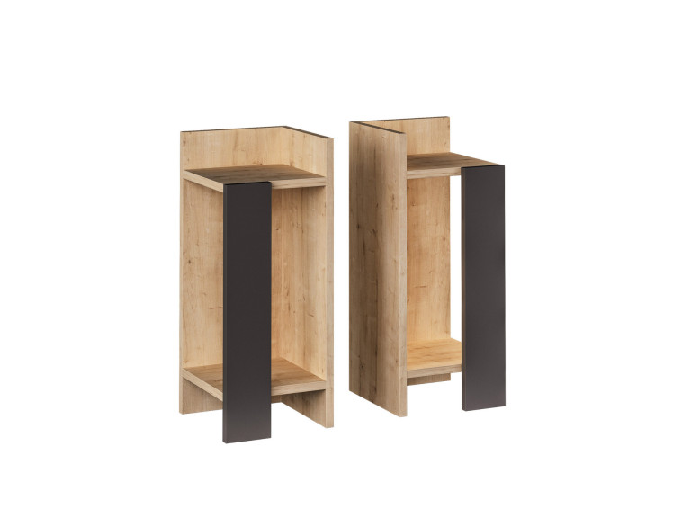 Set van 2 houten nachtkastjes "Elos" - 25 x 27 x 60 cm - Bruin