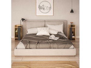 Set van 2 houten nachtkastjes "Elos" - 25 x 27 x 60 cm - Bruin 2