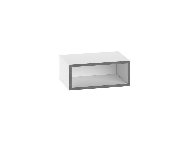 Houten nachtkastje "Brik" met LED-verlichting - 45 x 30 x 18 cm - Wit