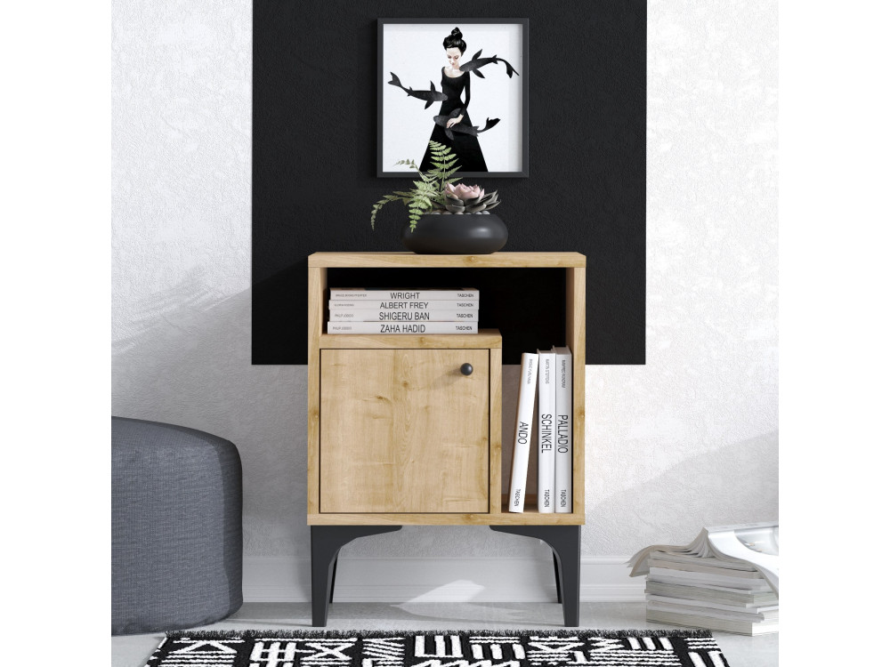 Houten nachtkastje "Nuno" - 40 x 35 x 55 cm - Beige