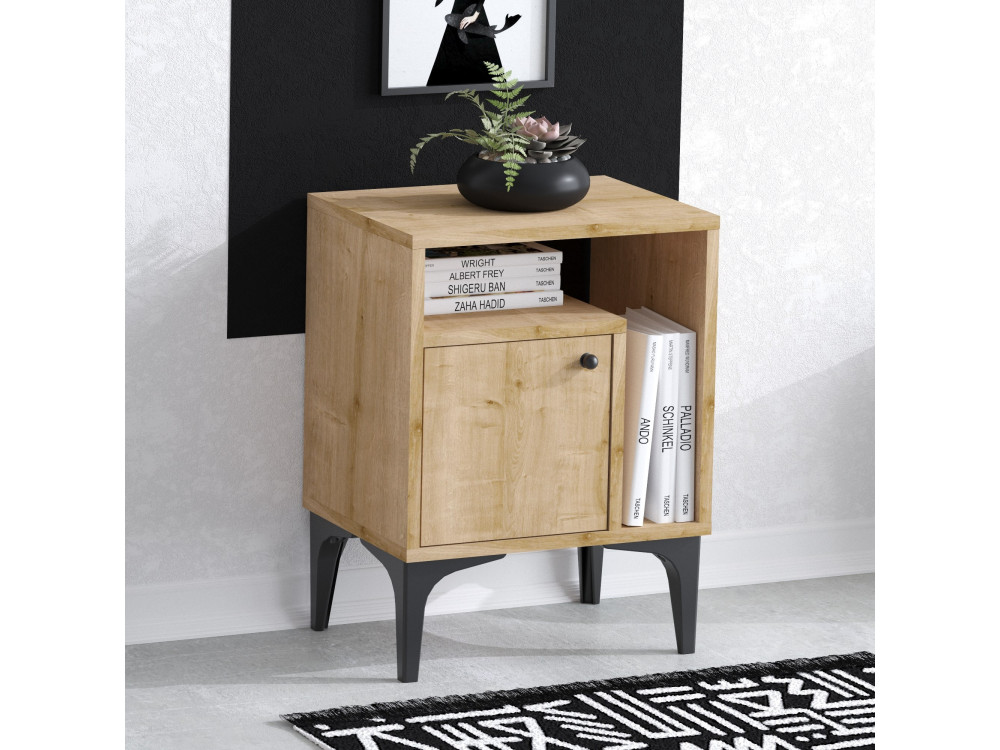 Houten nachtkastje "Nuno" - 40 x 35 x 55 cm - Beige