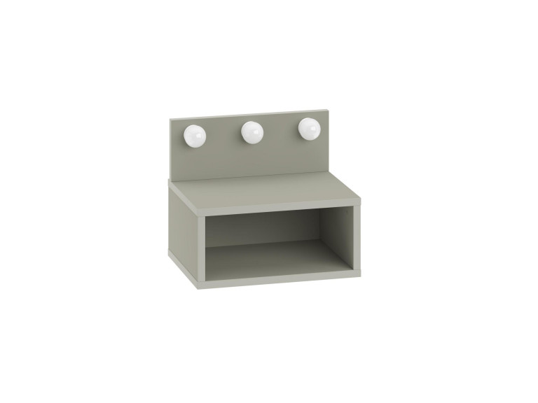 Treo" nachtkastje met houten bol - 40 x 30 x 34 cm - Grijs