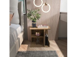 Karamira" houten nachtkastje - 45 x 35 x 45 cm - Bruin 2