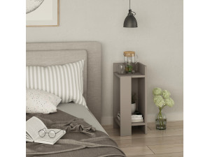 Elos Right" houten nachtkastje - 25 x 27 x 60 cm - Licht mokkabruin 2